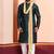  green silk blend kurta jacket duppata  set for men with embroidered work