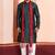 green silk blend kurta duppata set for men