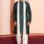  green silk blend kurta duppata set for men