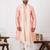  pink silk blend kurta duppata  set for men