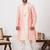  pink silk blend kurta duppata  set for men
