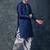  blue printed kurta set for men with dhoti