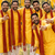  yellow silk blend kurta duppata set for men 