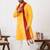  yellow silk blend kurta duppata set for men 