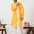  yellow silk blend kurta jacket set for men