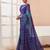 Women's blue bandhani print chiffon bandhej style saree with matching blouse