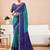 Women's blue turquoise bandhani print chiffon bandhej style saree with matching blouse