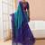 Women's blue turquoise bandhani print chiffon bandhej style saree with matching blouse