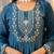 Women's Beautiful Embroidery Work Chanderi Silk Fabric Flared Kurta Pant and Dupatta Set