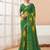 Women's green yellow bandhani print chiffon bandhej style saree with matching blouse