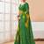 Women's green yellow bandhani print chiffon bandhej style saree with matching blouse