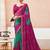 Women's magenta bandhani print chiffon bandhej style saree with matching blouse