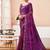 Women's purple bandhani print chiffon bandhej style saree with matching blouse