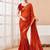 Women's maroon bandhani print chiffon bandhej style saree with matching blouse