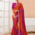 Women's orange pink bandhani print chiffon bandhej style saree with matching blouse