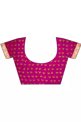 Women's orange pink bandhani print chiffon bandhej style saree with matching blouse