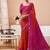 Women's orange bandhani print chiffon bandhej style saree with matching blouse