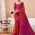 Women's orange bandhani print chiffon bandhej style saree with matching blouse