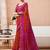 Women's orange bandhani print chiffon bandhej style saree with matching blouse