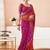 Women's orange bandhani print chiffon bandhej style saree with matching blouse