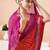 Women's orange bandhani print chiffon bandhej style saree with matching blouse