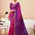 Women's pink purple bandhani print chiffon bandhej style saree with matching blouse