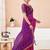 Women's pink purple bandhani print chiffon bandhej style saree with matching blouse