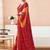 Women's red yellow bandhani print chiffon bandhej style saree with matching blouse