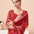 Women's red yellow bandhani print chiffon bandhej style saree with matching blouse