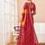 Women's red yellow bandhani print chiffon bandhej style saree with matching blouse