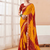 Women's yellow bandhani print chiffon bandhej style saree with matching blouse