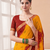 Women's yellow bandhani print chiffon bandhej style saree with matching blouse