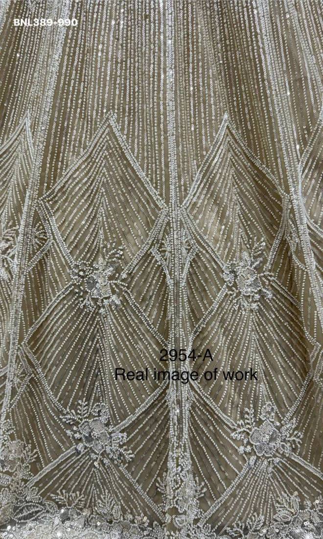beige net embroidered lehengas