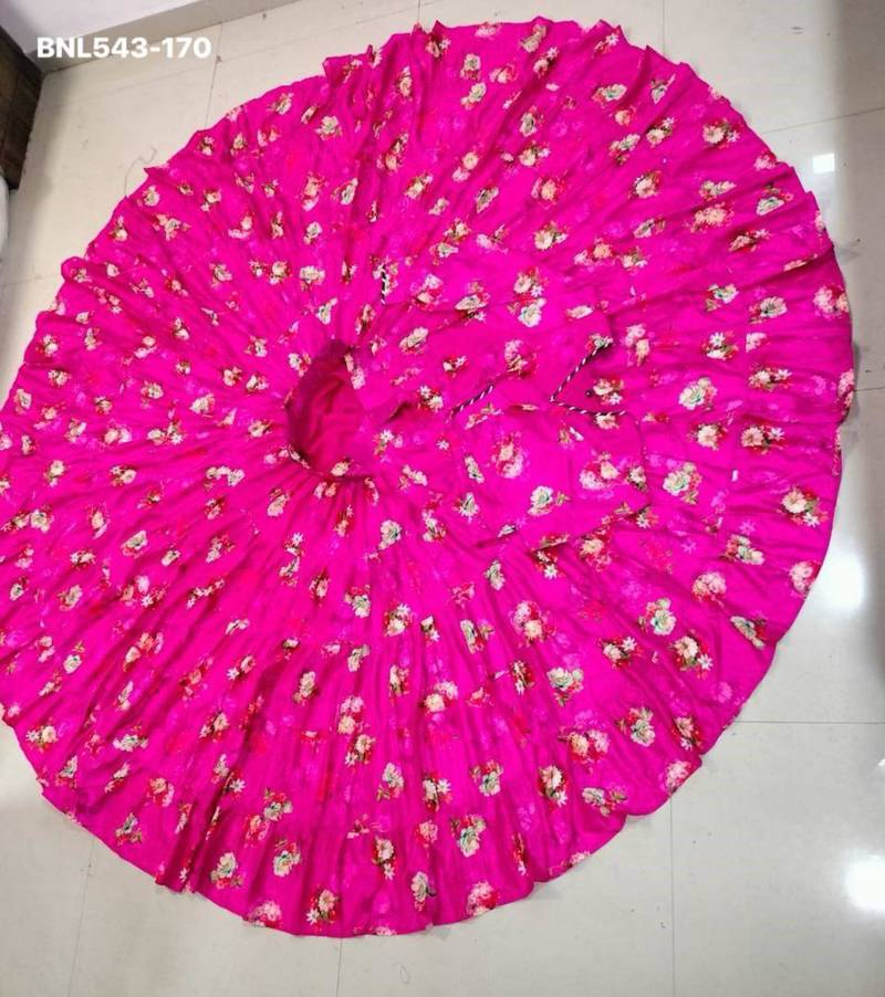 magenta crepe printed Lehenga set