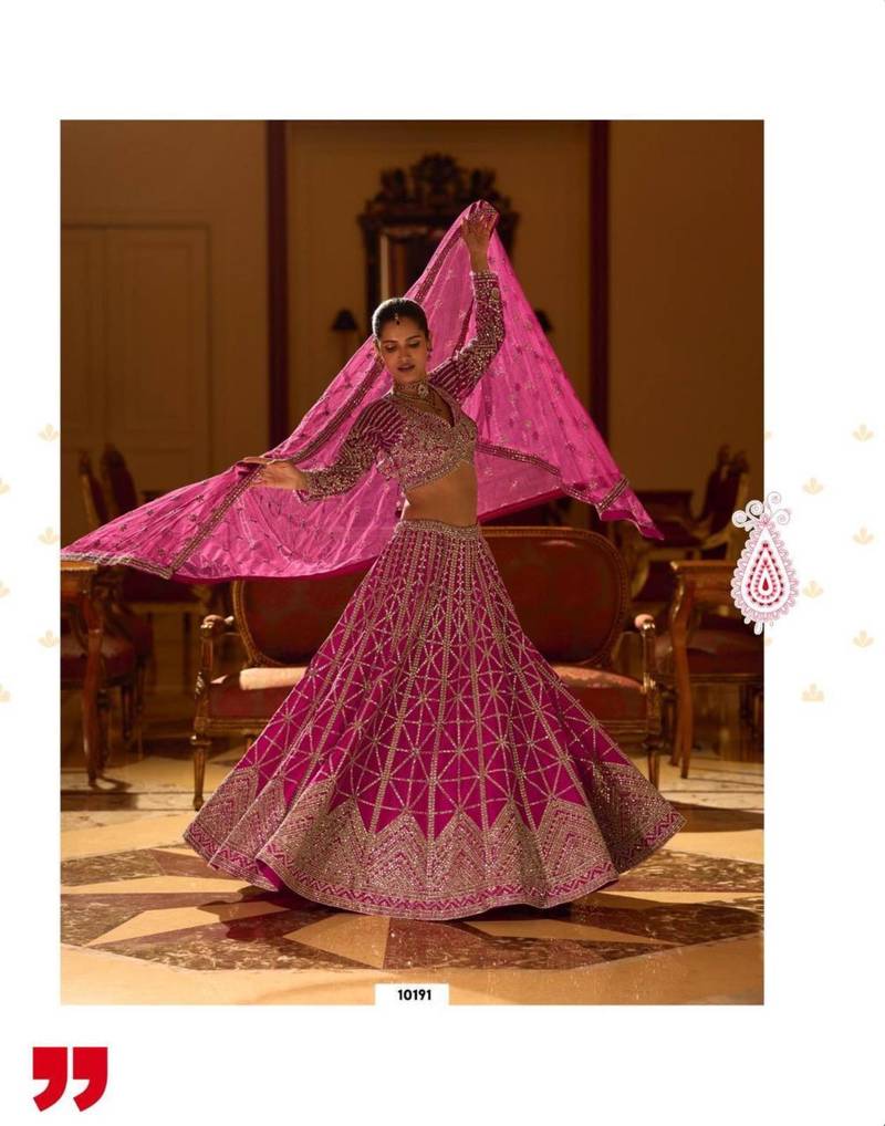 rani-pink art_silk embroidered lehengas