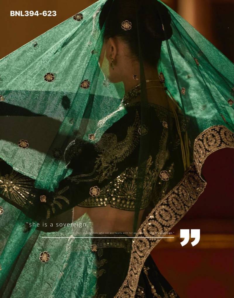 green art_silk embroidered lehengas