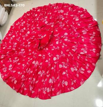 red printed crepe lehenga choli set 3