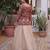 cream jacquard plain lehengas