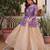cream jacquard plain lehengas