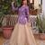cream jacquard plain lehengas