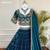 teal-blue silk_blend embroidered lehengas
