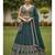 teal-blue georgette embroidered lehengas