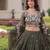 Mehendi green georgette embroidered lehengas