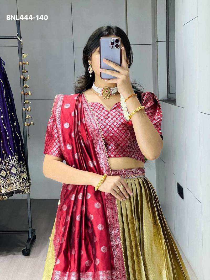 light-golden silk_blend brasso lehengas
