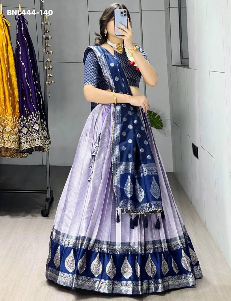 light-lavender silk_blend brasso lehengas