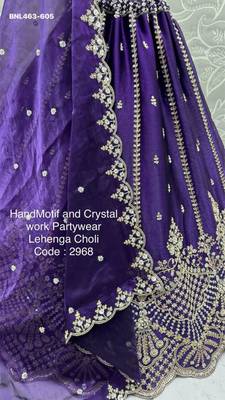 purple satin hand woven lehenga choli with dupatta 3