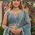 cobalt-blue satin hand_woven lehengas