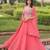 peach georgette plain lehengas