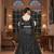 charcoal silk_blend printed lehengas