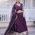 dark-purple silk plain lehengas